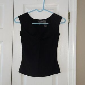 Bisou Bisou  Black fitted top Sz S